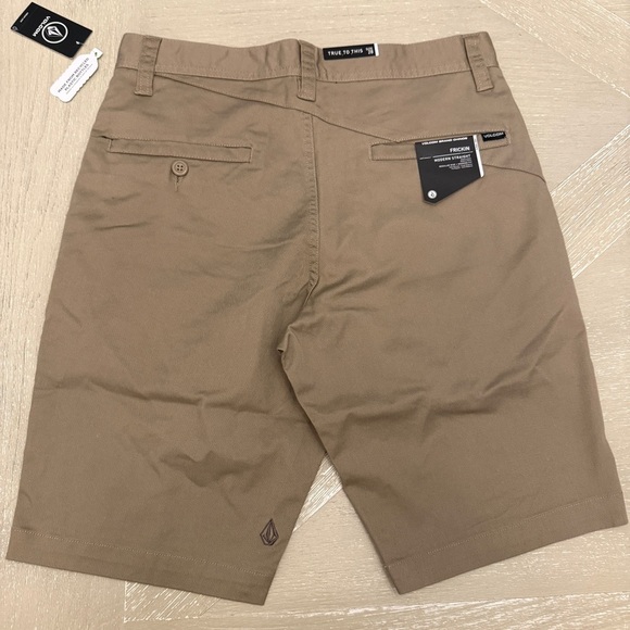 Volcom Tan Flat Front Shorts Modern Straight Chinos Back to School - Picture 5 of 7